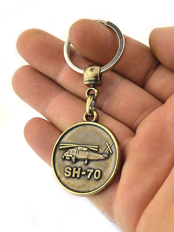 SH-70 Helikopter Rölyefli Metal Anahtarlık