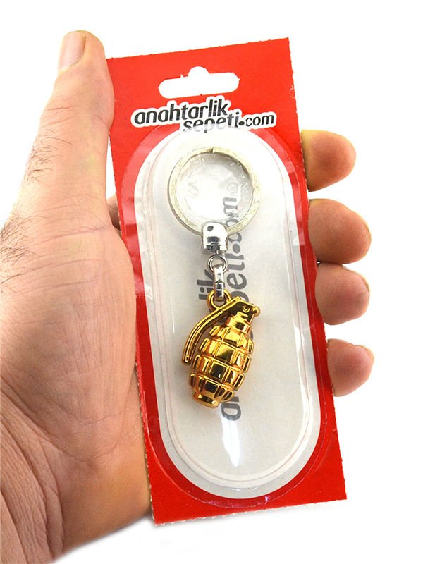 El Bombası Grenade Anahtarlık - Gold Görünümlü