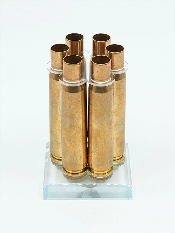 50 Cal. Shell Casing Glass Base 360-Degree Rotating Pen Holder 