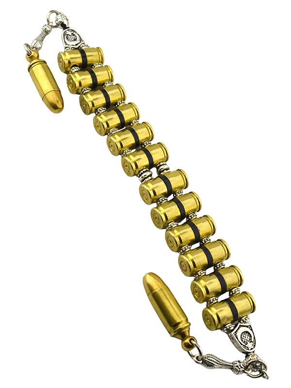 9mm Bullet Casing Design Brass Rosary - 12 Beads