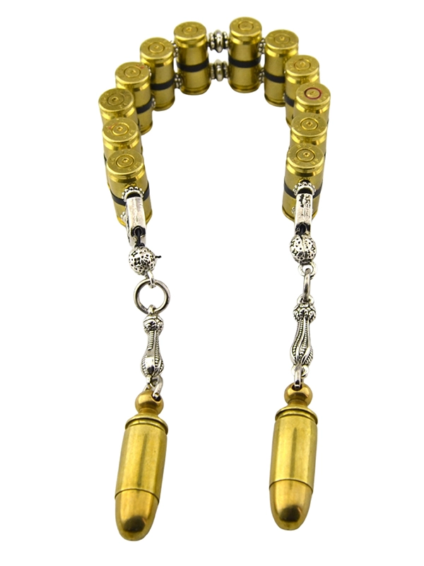 9mm Bullet Casing Design Brass Rosary - 12 Beads