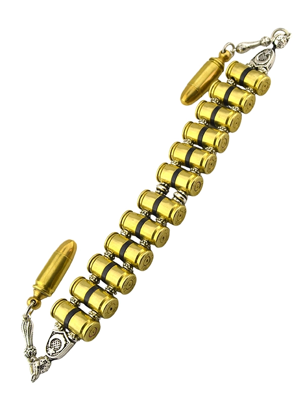 9mm Bullet Casing Design Brass Rosary - 12 Beads