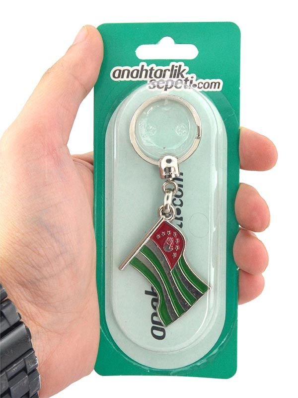 Abhaz Dalgalı Bayrak Anahtarlık