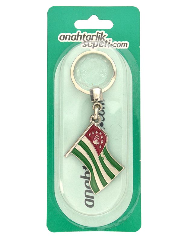 Abhaz Dalgalı Bayrak Anahtarlık