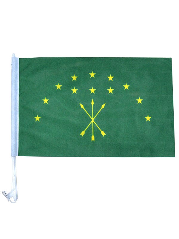 Adyghe Car Flag 28cm x 45cm - Raschel Fabric