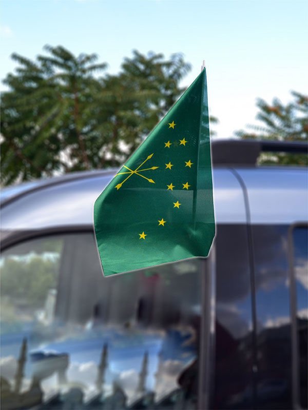 Adyghe Car Flag 28cm x 45cm - Raschel Fabric