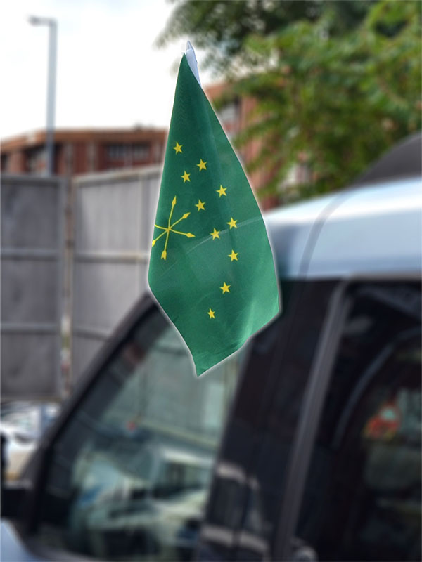 Adyghe Car Flag 28cm x 45cm - Raschel Fabric
