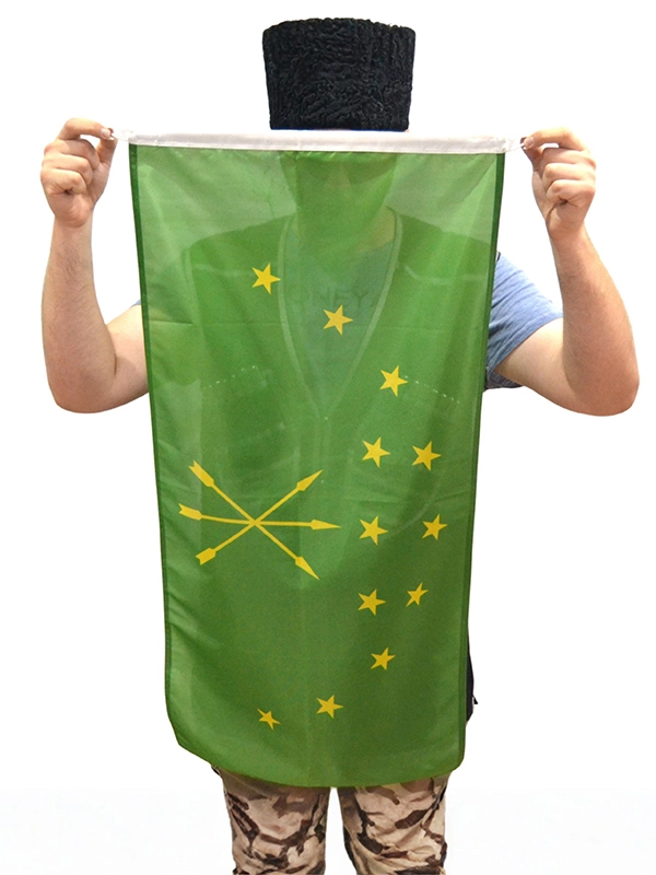Adyghe Circassian Flag 50x100 cm | Durable Raschel Fabric Flag