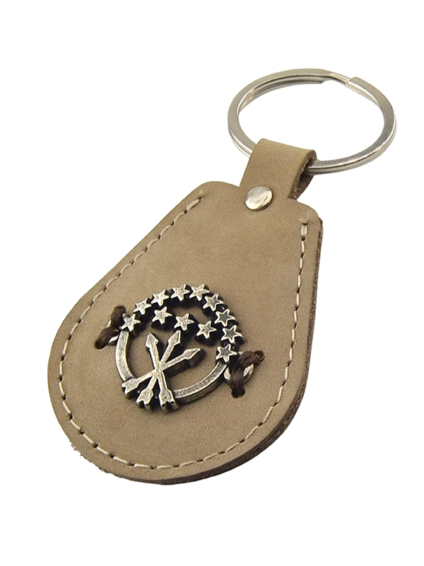 Adyghe Circassian Flag Patterned Genuine Leather Keychain