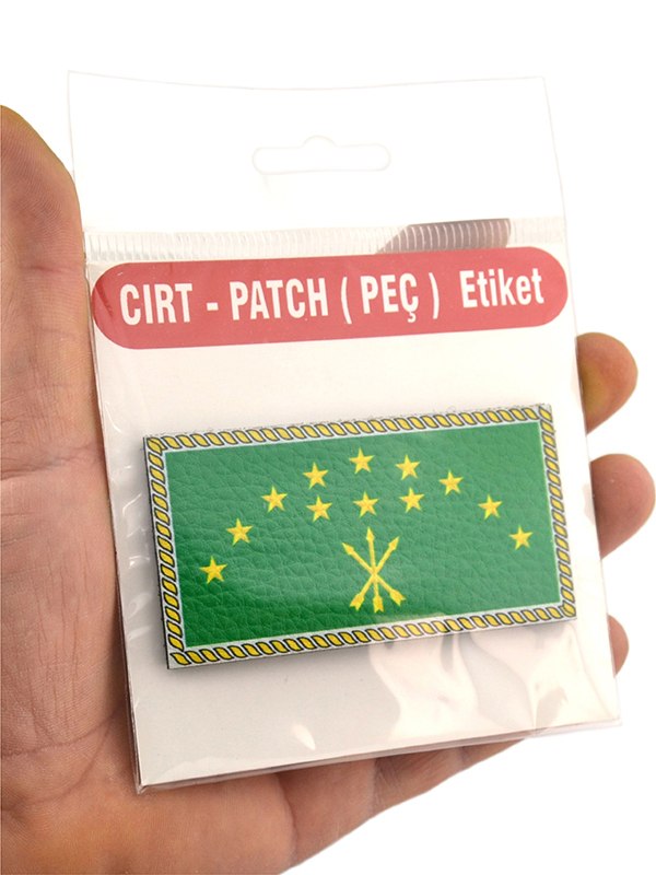 Adige Çerkes Bayrak - Cırt - Patch - Peç - Arma - 8,5x4,5 Cm