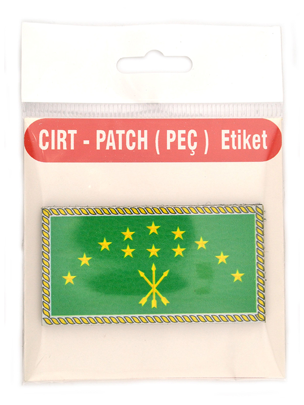 Adige Çerkes Bayrak - Cırt - Patch - Peç - Arma - 8,5x4,5 Cm