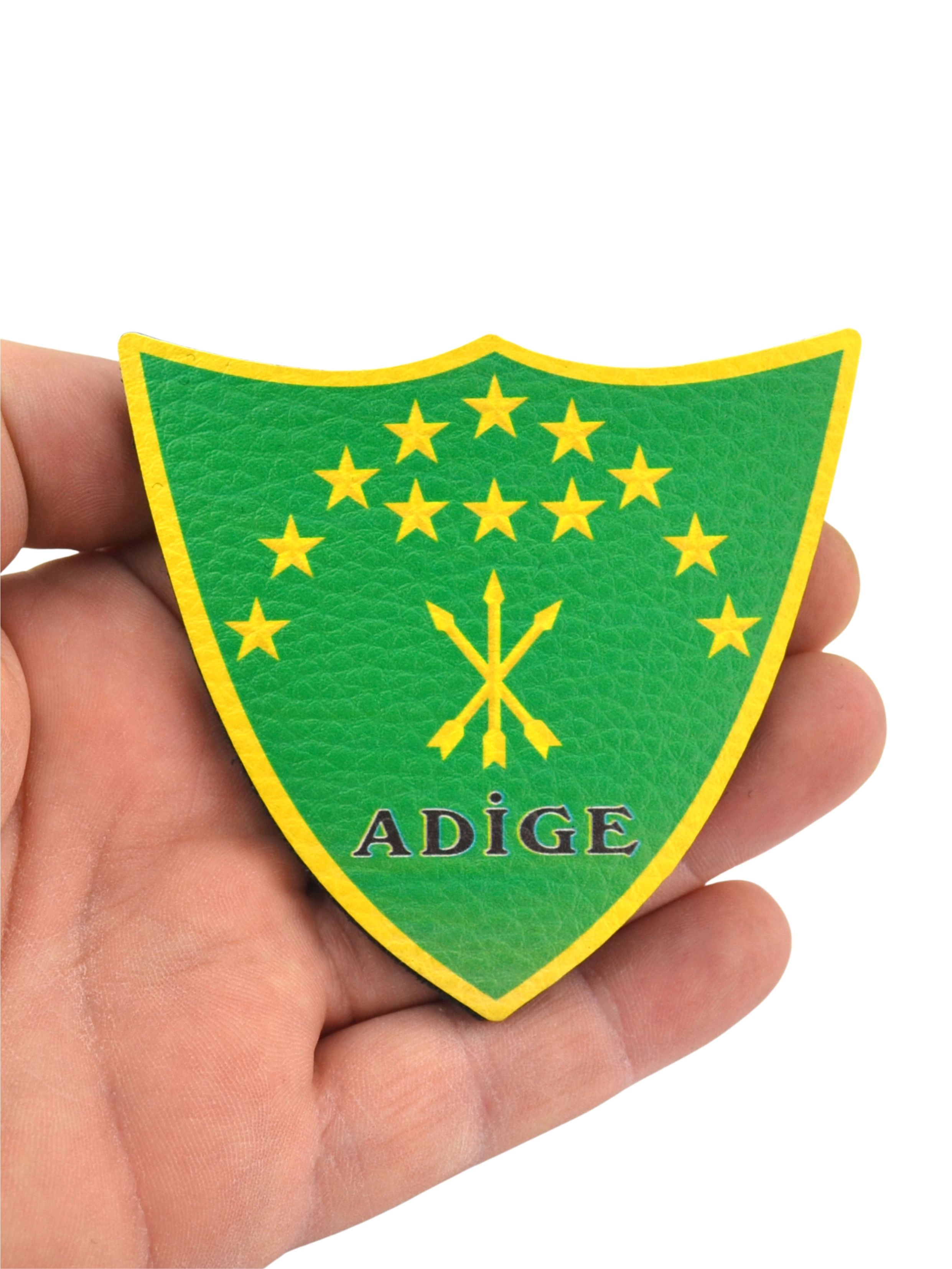 Adyghe Circassian Flag Shield Pech - Velcro Badge 8x7.5 cm