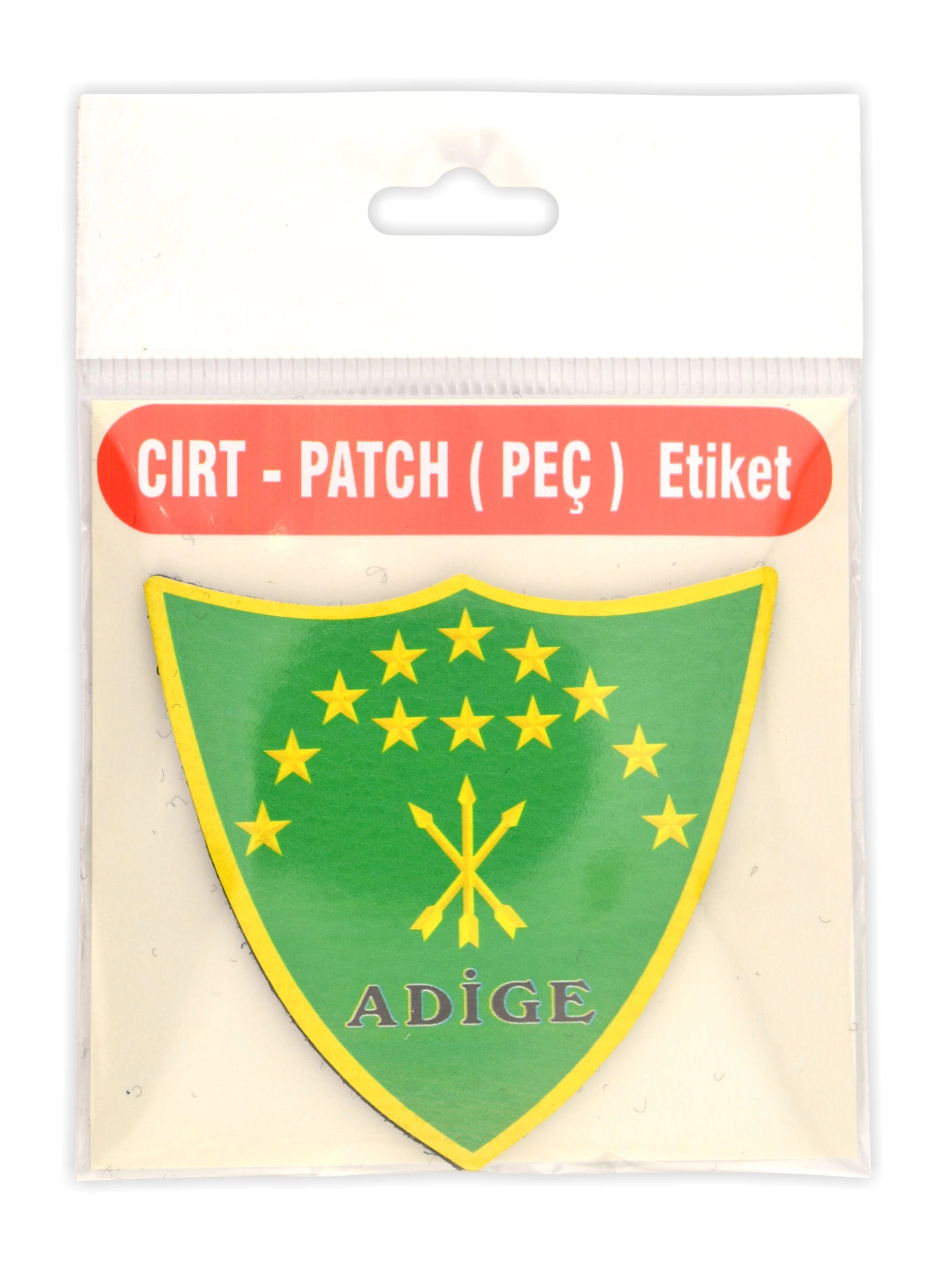 Adyghe Circassian Flag Shield Pech - Velcro Badge 8x7.5 cm