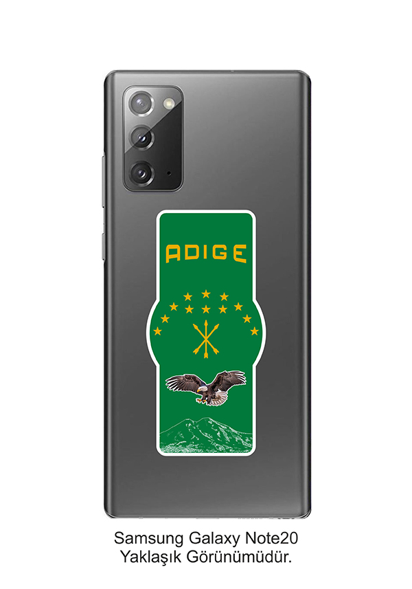 Adige Çerkes Bayrak Telefon Tablet Etiketi
