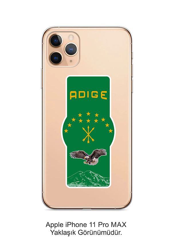 Adige Çerkes Bayrak Telefon Tablet Etiketi
