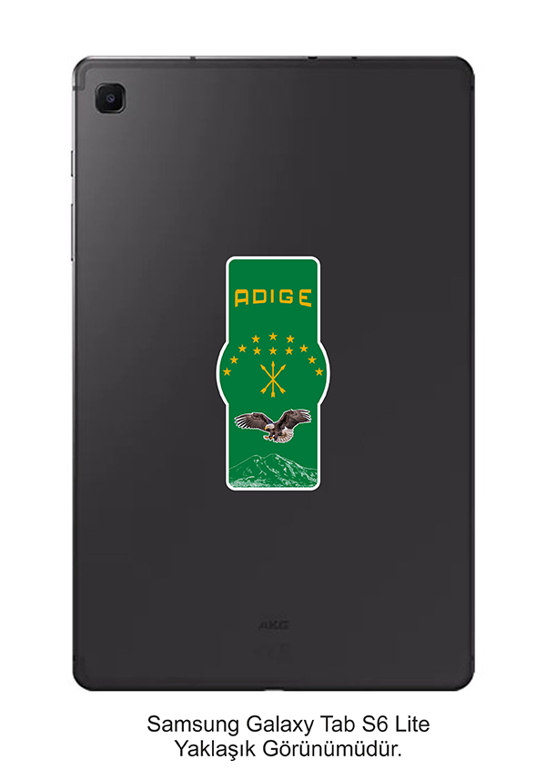 Adige Çerkes Bayrak Telefon Tablet Etiketi