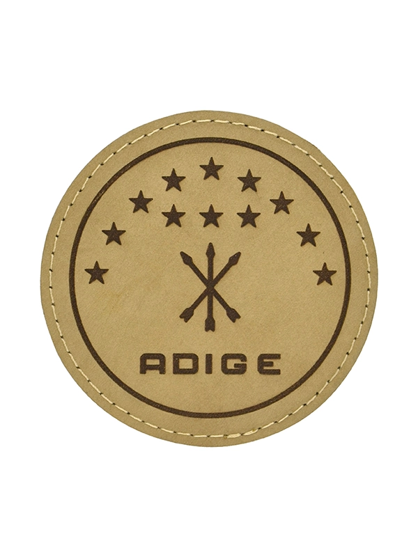 Adige Çerkes Bayrağı Gerçek Deri Cırtlı Patch - 9 cm