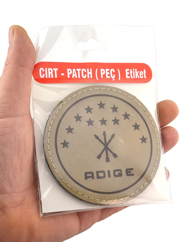 Adige Çerkes Bayrağı Gerçek Deri Cırtlı Patch - 9 cm