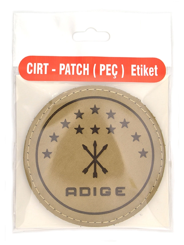 Adige Çerkes Bayrağı Gerçek Deri Cırtlı Patch - 9 cm