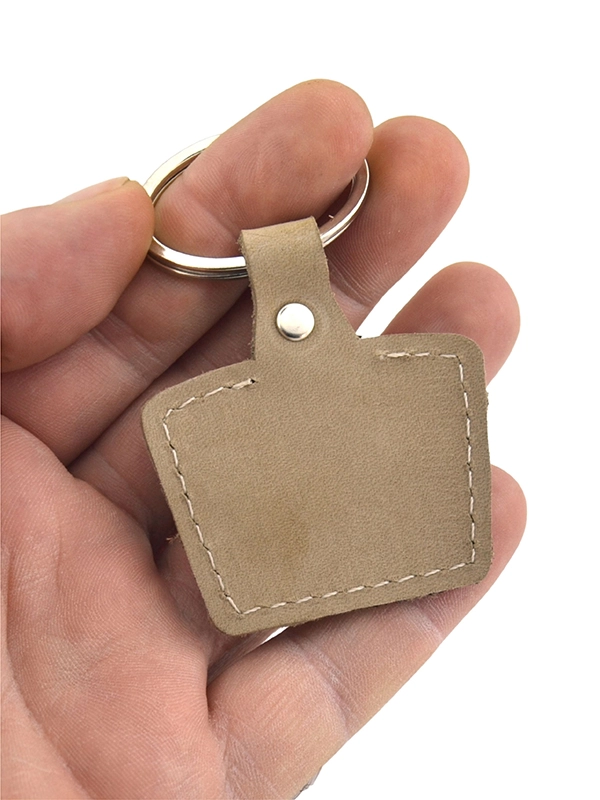 Accordion Metal Relief Caucasian Circassian Keychain - Genuine Leather