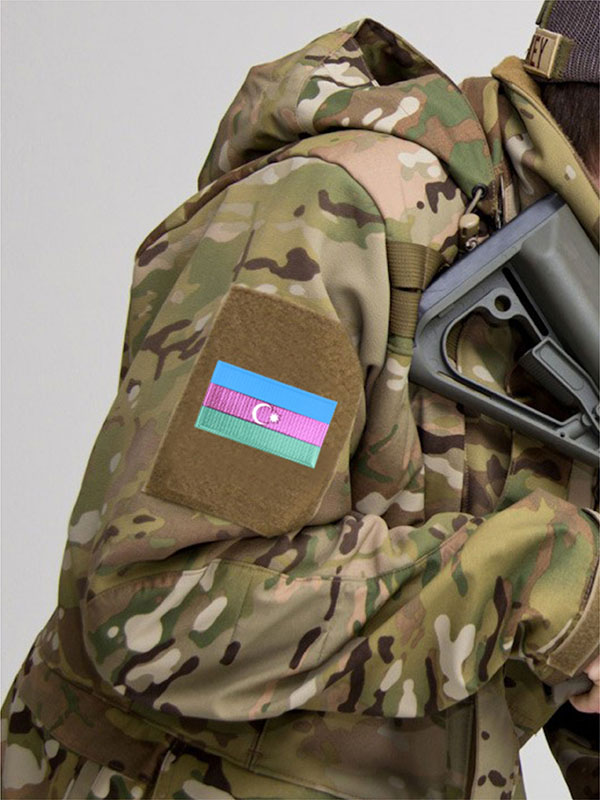 Azerbaycan Bayrak Arma Patch Peç - 4 x 7 cm