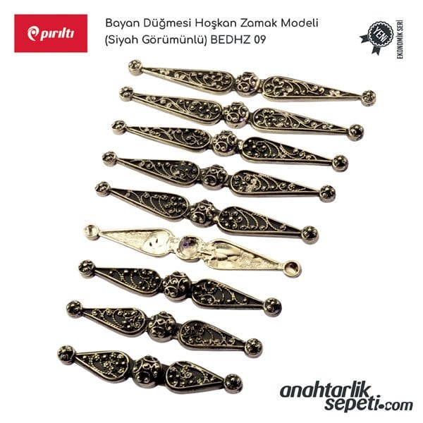 Женская пуговица Hoşkan Zamak (Черный внешний вид)