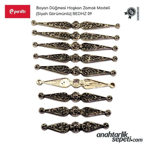 Женская пуговица Hoşkan Zamak (Черный внешний вид)