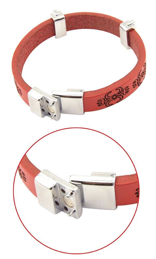 Adyghe Red Leather Bracelet (Men’s)