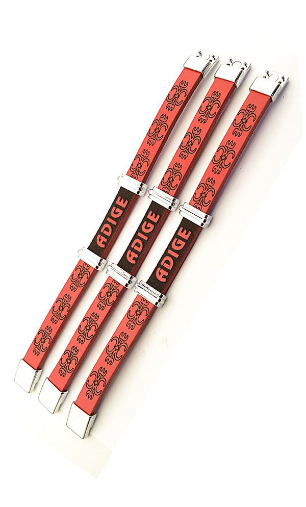 Adyghe Red Leather Bracelet (Men’s)