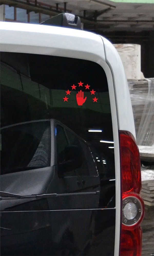 Abhaz Bayrak Folyo Kesim Etiket Kırmızı 13 cm