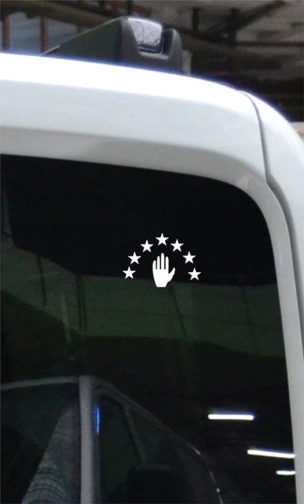 Abhaz Bayrak Folyo Kesim Etiket Beyaz 8,5 CM