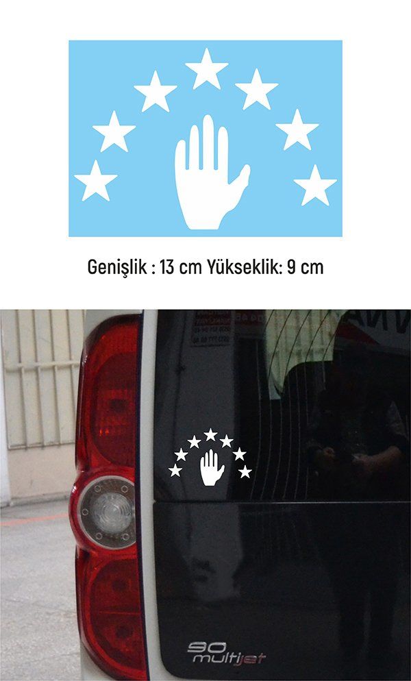 Abhaz Bayrak Folyo Kesim Etiket Beyaz 13 CM