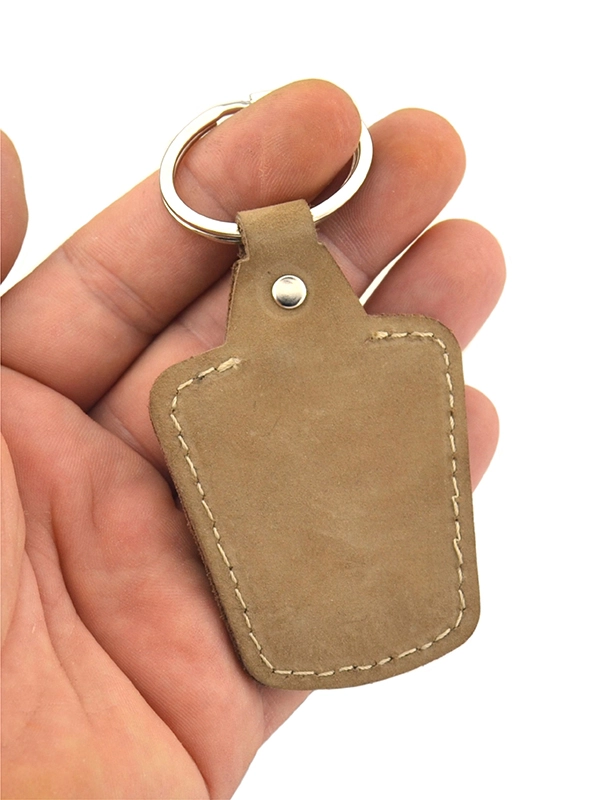Circassian Caucasian Women’s Button Pattern Real Leather Keychain 