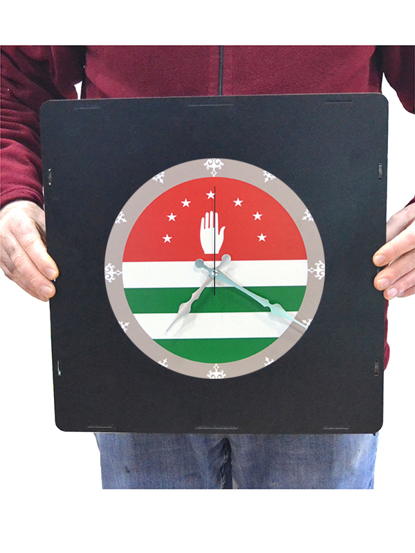 Kafkas Duvar Saati - Renkli Abhaz Bayrak Baskılı