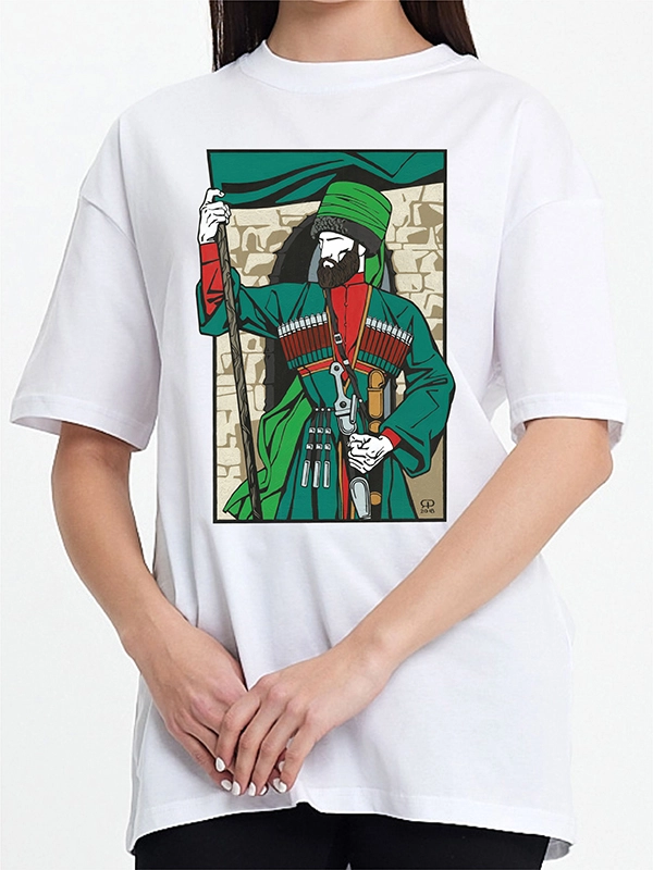 Caucasian Foundation Licensed Products - Caucasian Legends Banner Warrior T-Shirt - White