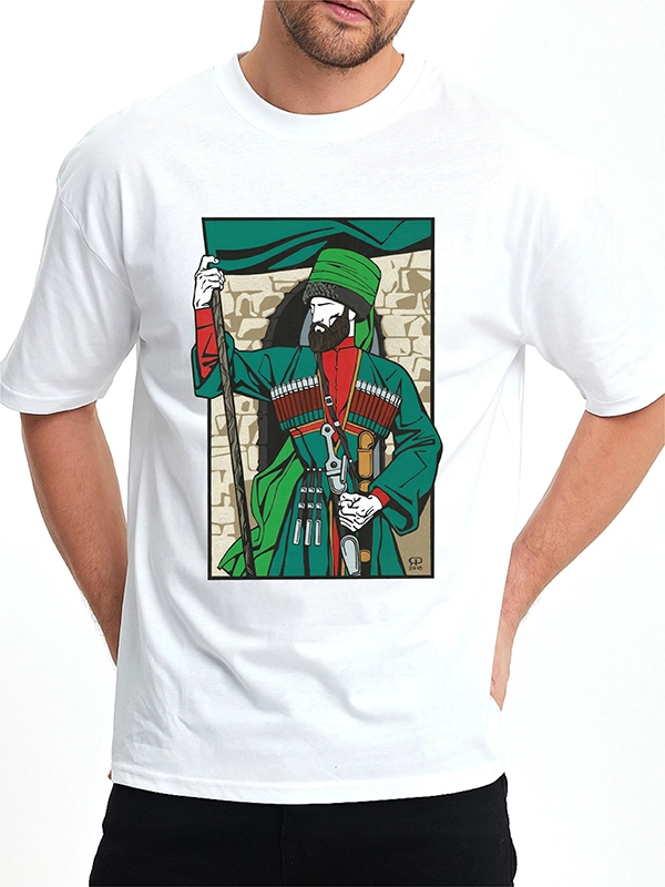 Caucasian Foundation Licensed Products - Caucasian Legends Banner Warrior T-Shirt - White
