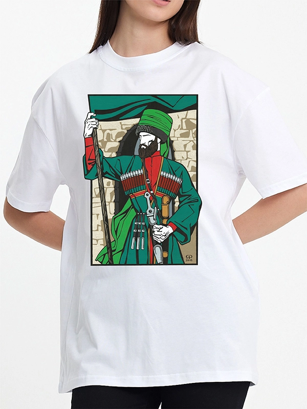 Caucasian Foundation Licensed Products - Caucasian Legends Banner Warrior T-Shirt - White