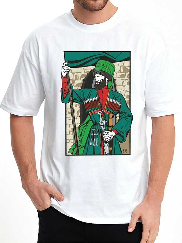 Caucasian Foundation Licensed Products - Caucasian Legends Banner Warrior T-Shirt - White