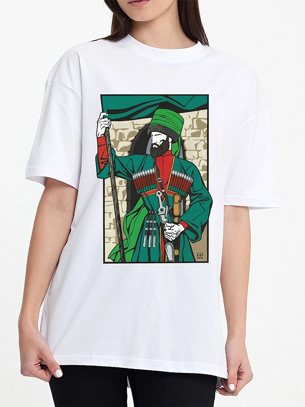 Caucasian Foundation Licensed Products - Caucasian Legends Banner Warrior T-Shirt - White