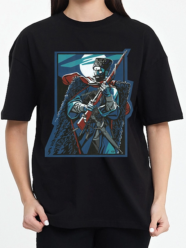 Caucasian Foundation Licensed Collection - Caucasian Legends Zelimhan Print Black T-Shirt