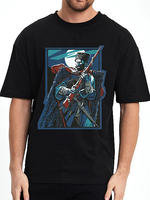 Caucasian Foundation Licensed Collection - Caucasian Legends Zelimhan Print Black T-Shirt