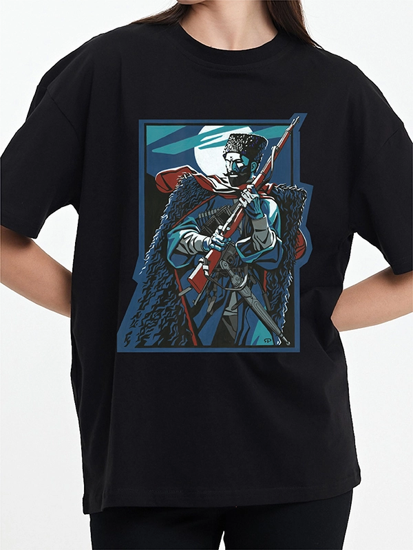Caucasian Foundation Licensed Collection - Caucasian Legends Zelimhan Print Black T-Shirt