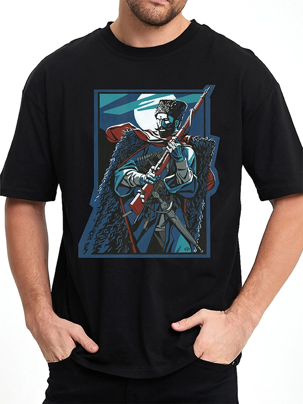 Caucasian Foundation Licensed Collection - Caucasian Legends Zelimhan Print Black T-Shirt