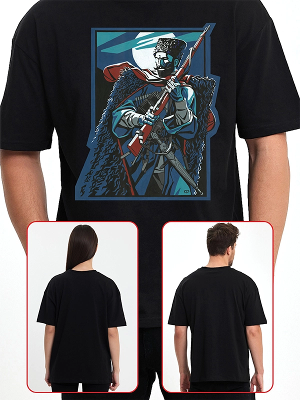 Caucasian Foundation Licensed Collection - Caucasian Legends Zelimhan Print Black T-Shirt