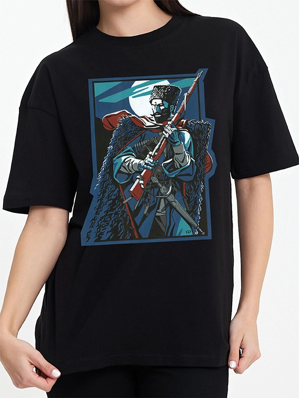 Caucasian Foundation Licensed Collection - Caucasian Legends Zelimhan Print Black T-Shirt