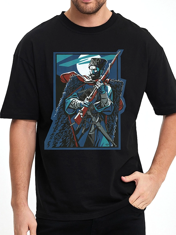 Caucasian Foundation Licensed Collection - Caucasian Legends Zelimhan Print Black T-Shirt