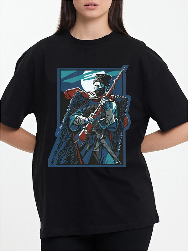 Caucasian Foundation Licensed Collection - Caucasian Legends Zelimhan Print Black T-Shirt
