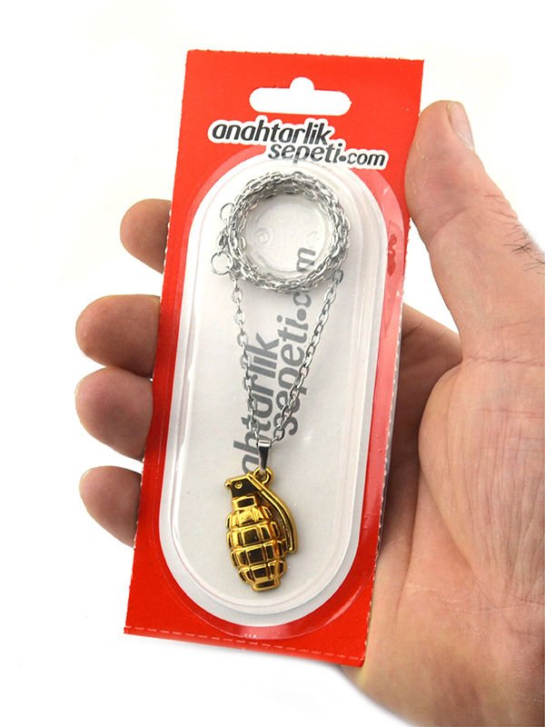 El Bombası - Grenade - Kolye - Gold Görünümlü