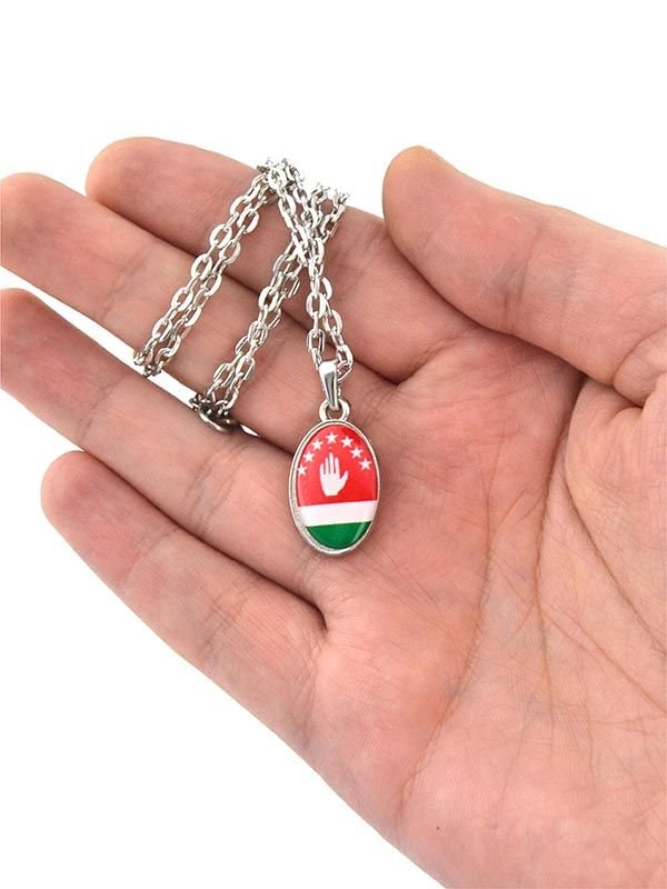 Abhaz Bayraklı Damla Kolye