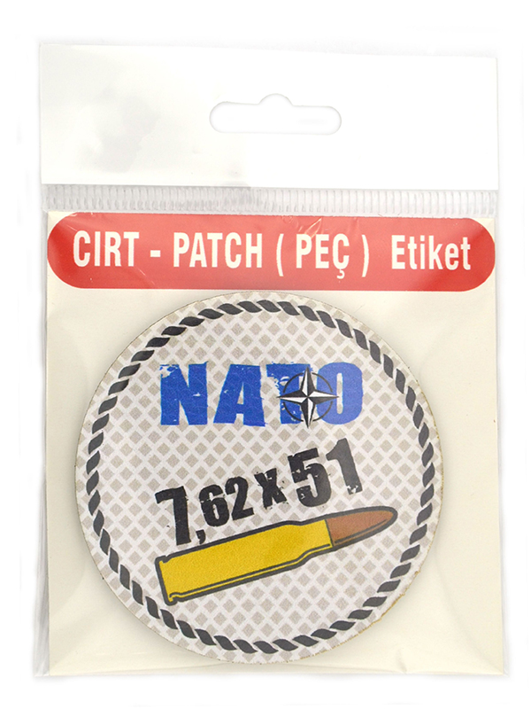 Nato 762 x 51 - Cırt - Patch - Peç - Arma - 8 cm